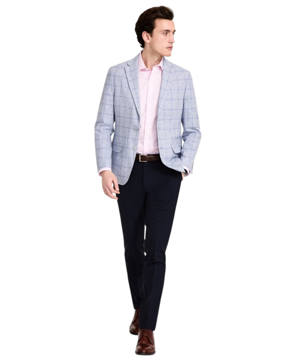 Tommy Hilfiger Mens Modern fit Sport Coat Blazer 36 S Light Blue Plaid Stretch