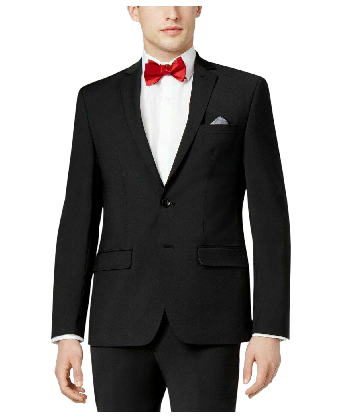 Bar Iii Mens Slim fit Suit Jacket Blazer 34 S Black Solid Stretch