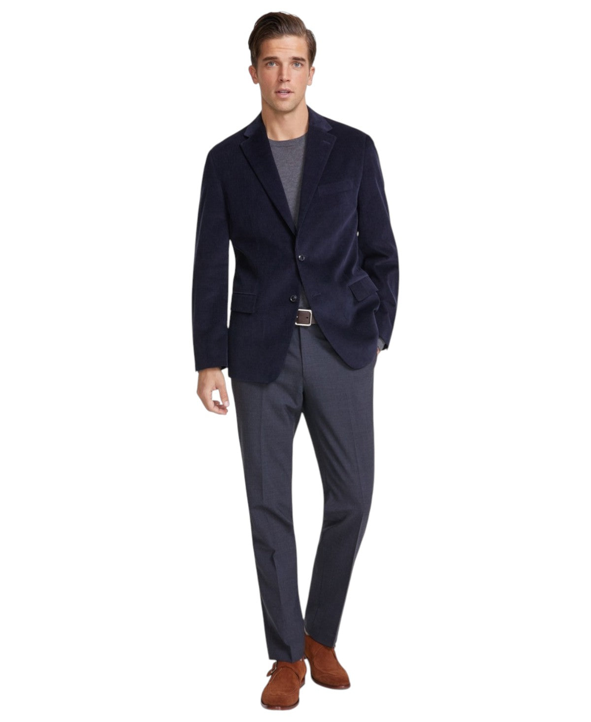 Tommy Hilfiger Mens Modern fit Corduroy Sport Coat Blazer 40 R Navy Blue Solid