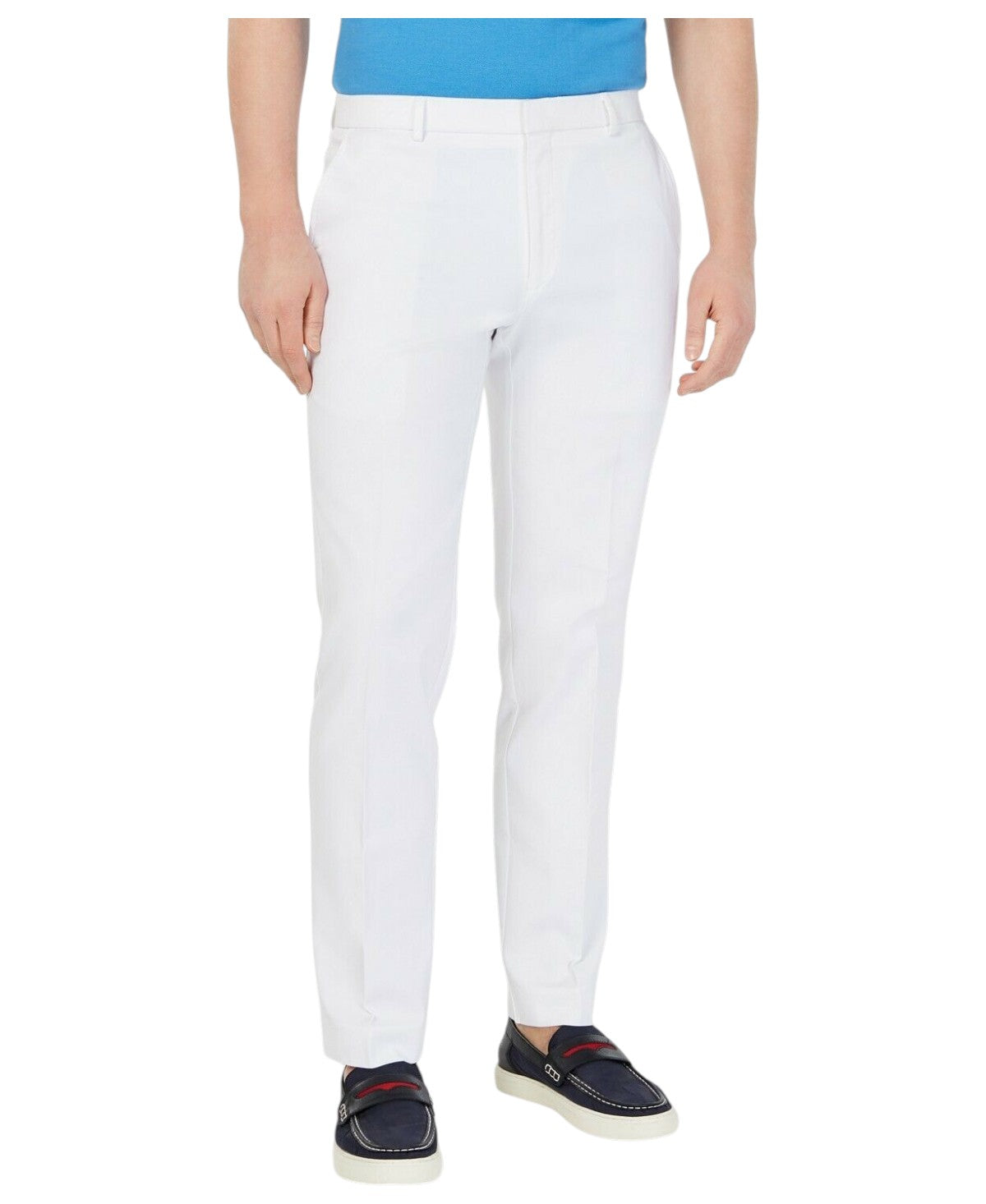 Tommy Hilfiger Mens Modern fit Dress Pants 32 / 32 White Solid Stretch