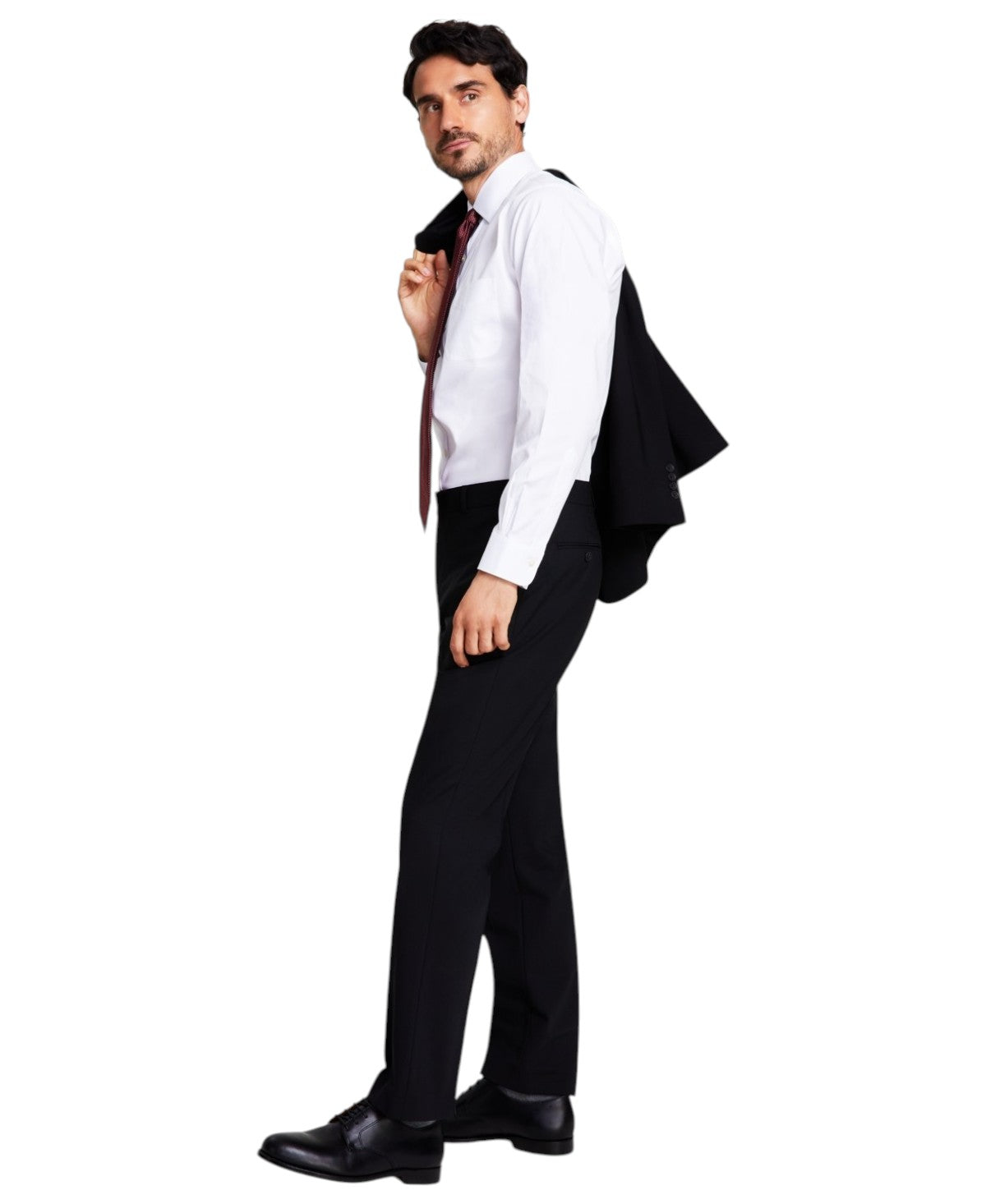 Brooks Brothers Mens Classic fit Dress Pants 36 / 34 Black Solid Stretch