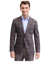 Ted Baker Mens Modern fit Sport Coat Blazer 38 R Brown Blue Plaid Wool