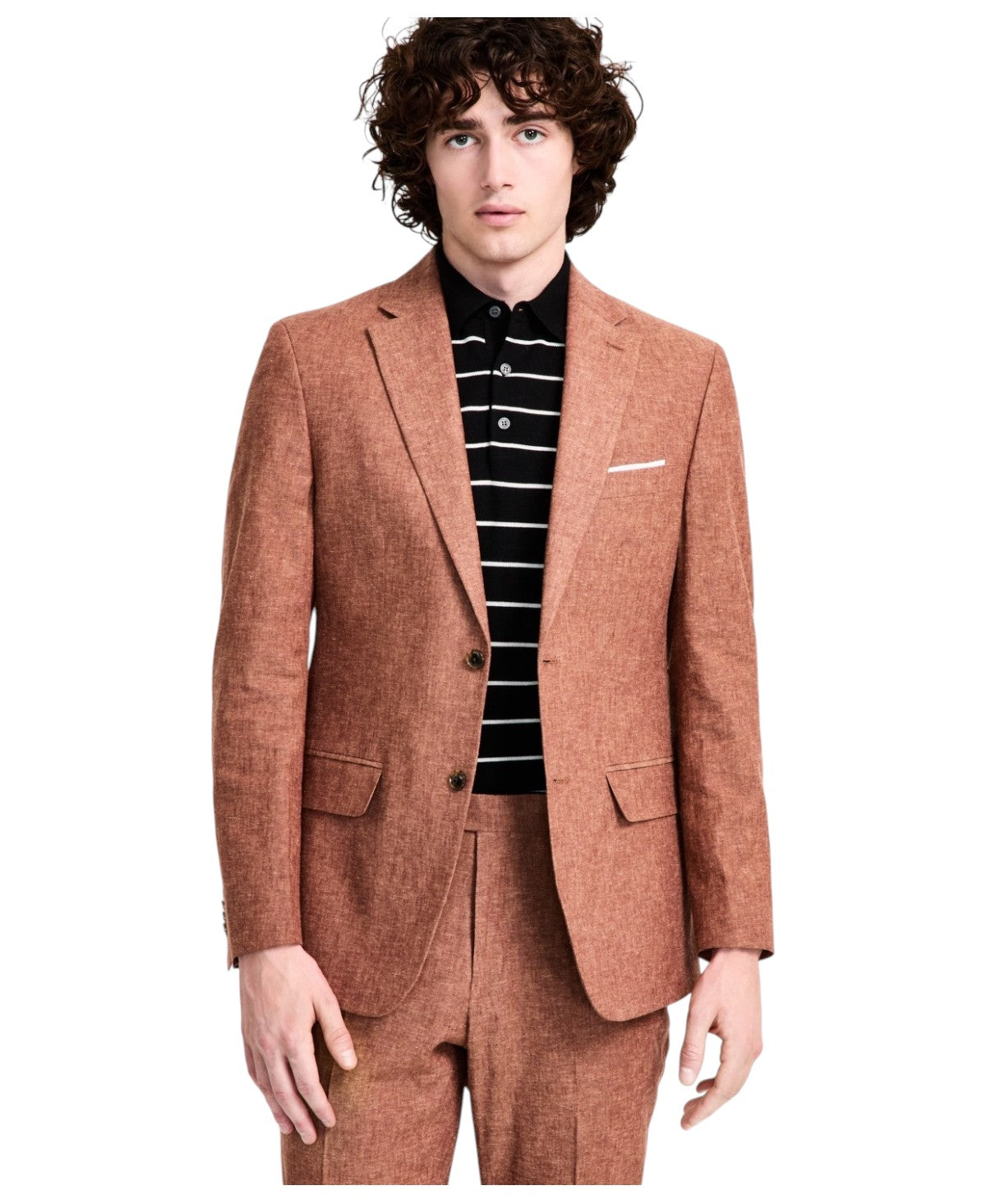 Tommy Hilfiger Mens Modern fit Suit Jacket Blazer 42 R Brown Solid Stretch