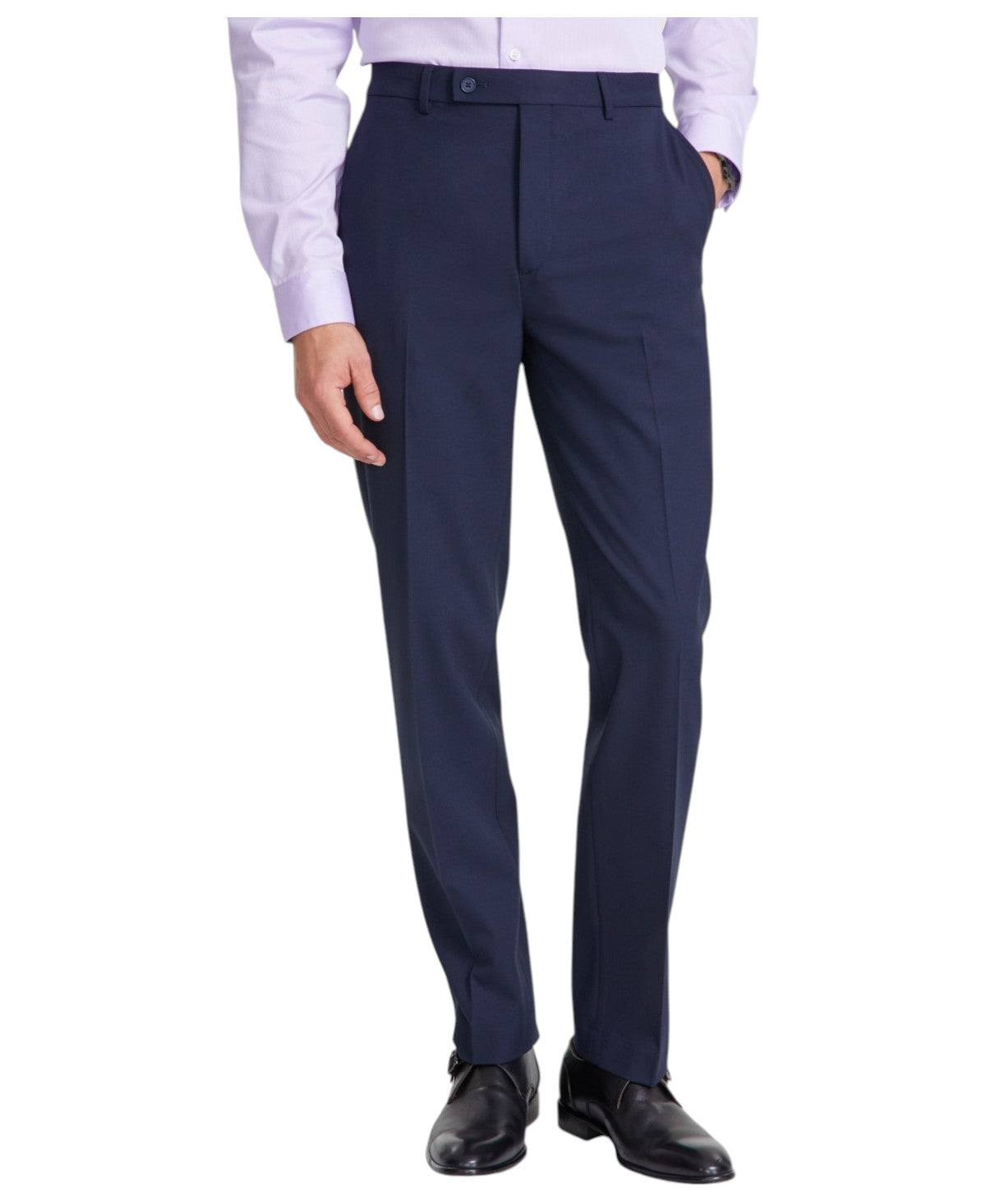 Calvin Klein Mens Slim fit Dress Pants 38 / 30 Navy Blue Solid Stretch