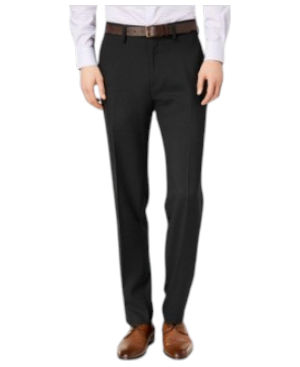 Kenneth Cole Mens Modern fit Dress Pants 34 / 29 Black Check Stretch