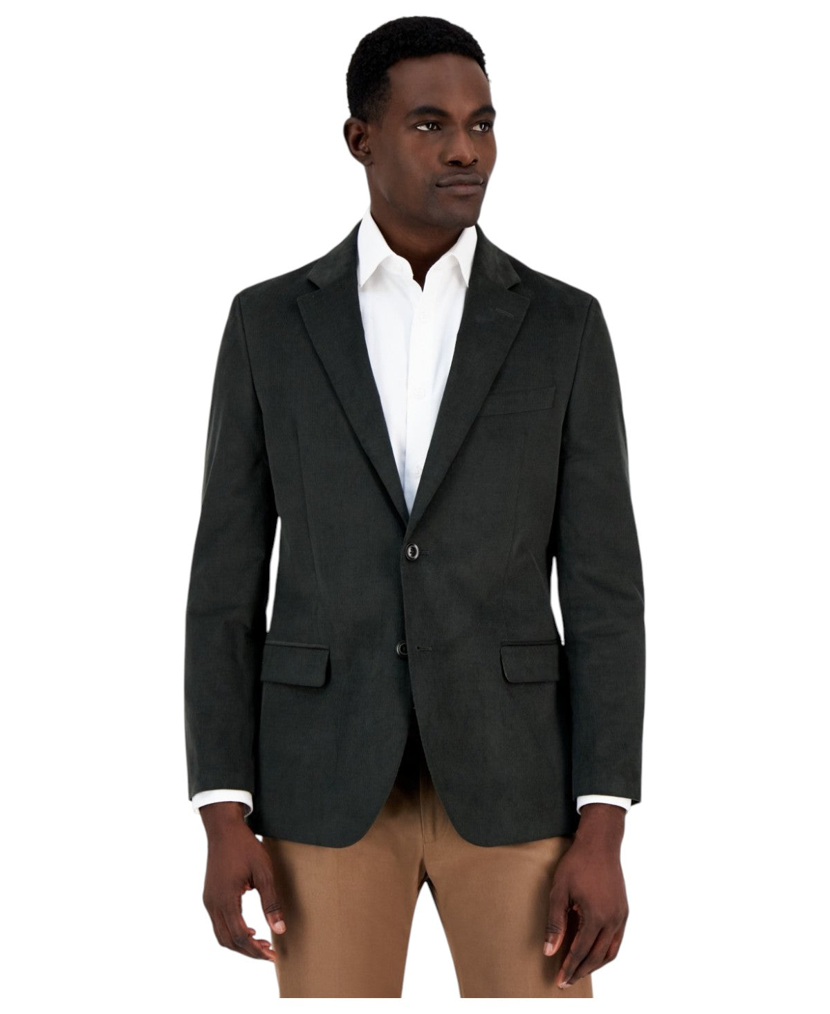 Nautica Mens Modern fit Sport Coat Blazer 48 R Dark Green Solid Stretch