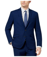Kenneth Cole Mens Slim fit Suit Jacket Blazer 38 S Navy Blue Solid Stretch