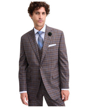 Tayion Mens Classic fit Suit Jacket Blazer 42 S Beige Plaid Stretch