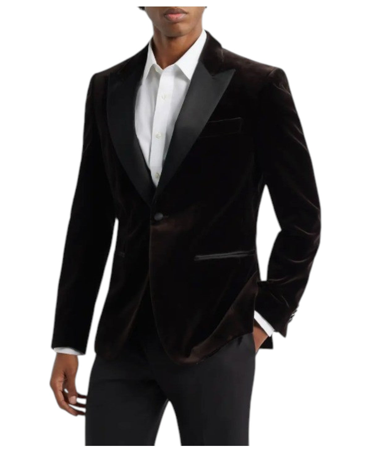 Hugo boss Mens  fit Velvet Sport Coat Blazer 44 R Brown Solid Stretch