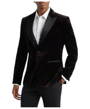 Hugo boss Mens  fit Velvet Sport Coat Blazer 44 R Brown Solid Stretch