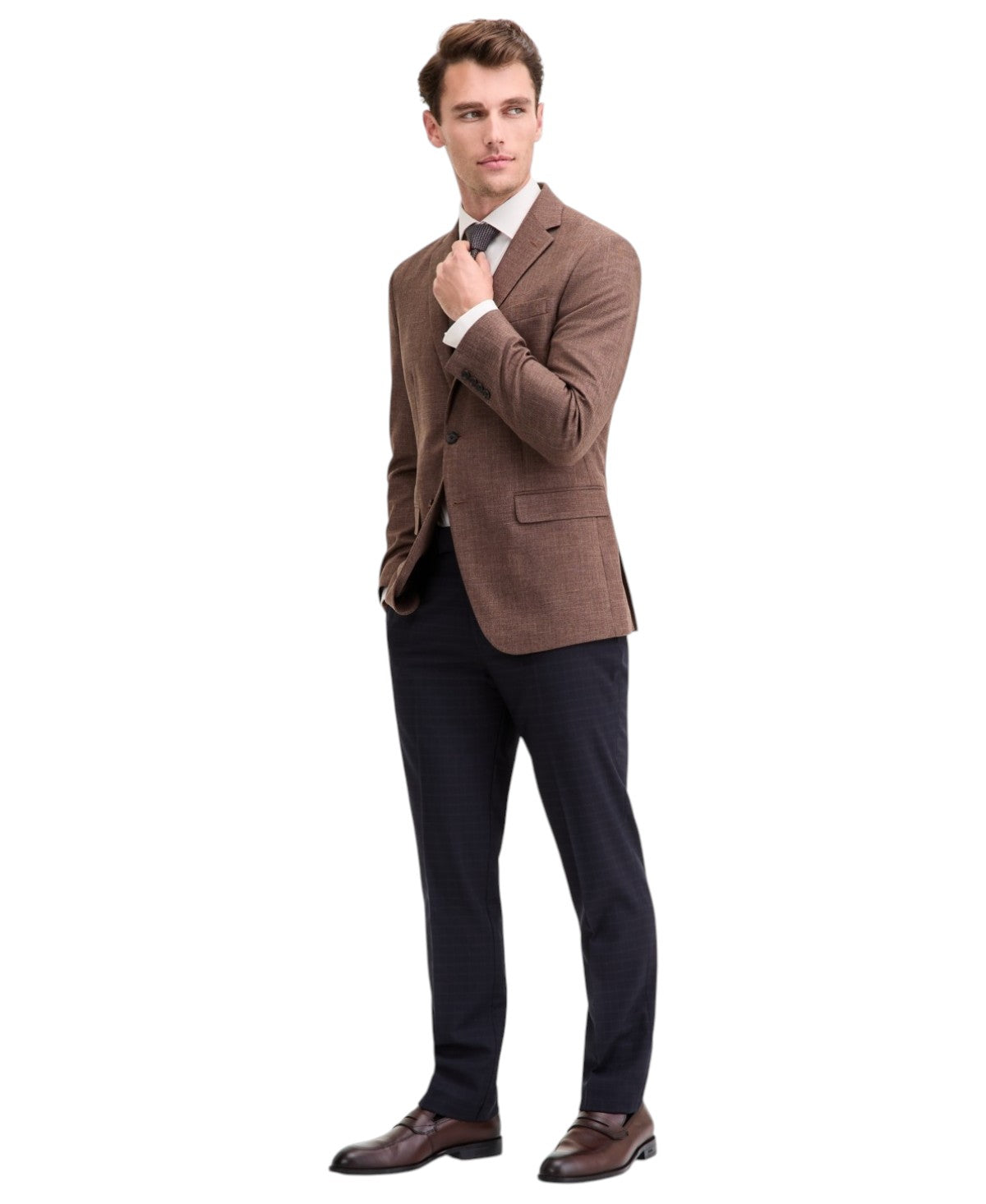 Kenneth Cole Mens Slim fit Sport Coat Blazer 40 R Brown Solid
