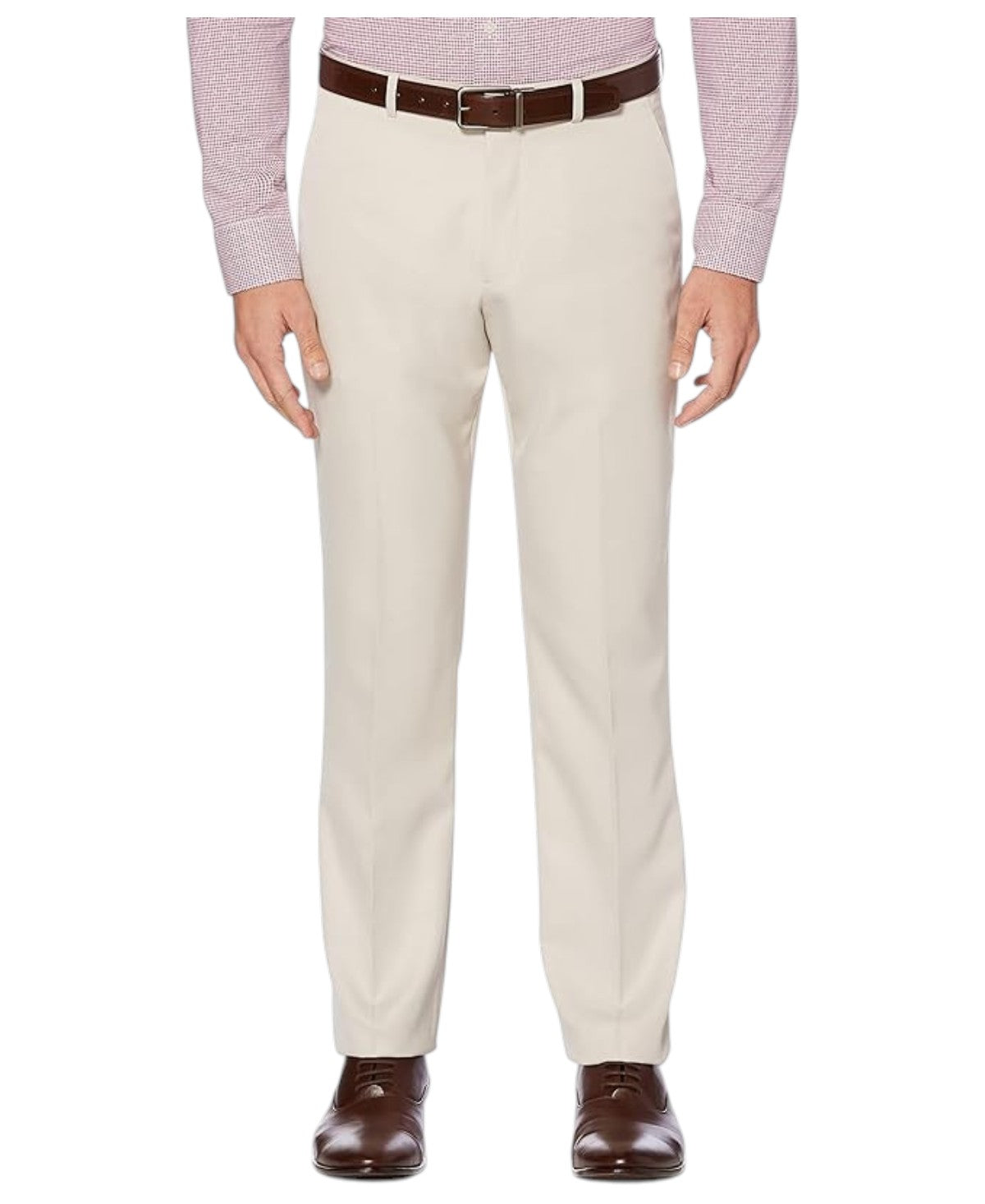 Perry Ellis Portfolio Mens Modern fit Linen Dress Pants 34 / 32 Beige Solid