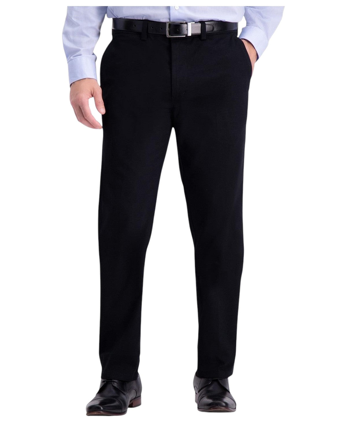 Kenneth Cole Mens Slim fit Dress Pants 33 / 32 Black Solid Stretch