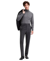 Tayion Collection Mens Classic fit Dress Pants 44 / 30 Charcoal Grey Check Stretch