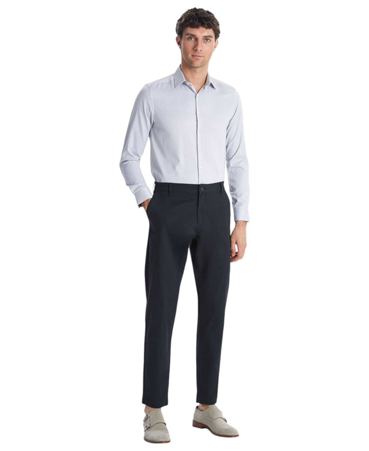 Brooks Brothers Mens Classic fit Dress Pants 30 / 30 Charcoal Grey Solid Stretch