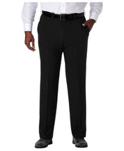 Haggar Mens Classic fit Dress Pants 44 / 30 Black Solid Stretch