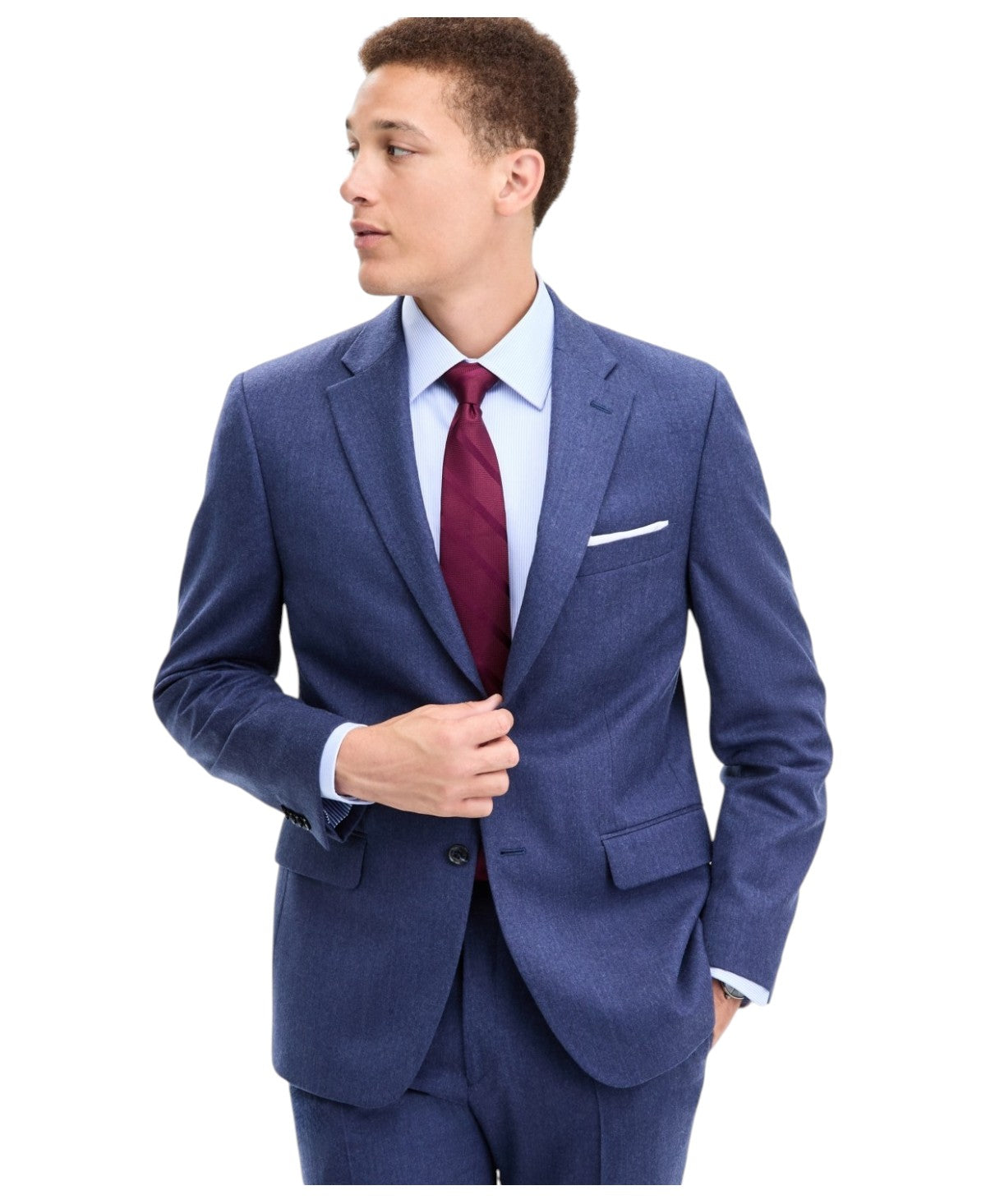 Tommy Hilfiger Mens Modern fit Suit Jacket Blazer 44 L Navy Blue Solid Stretch
