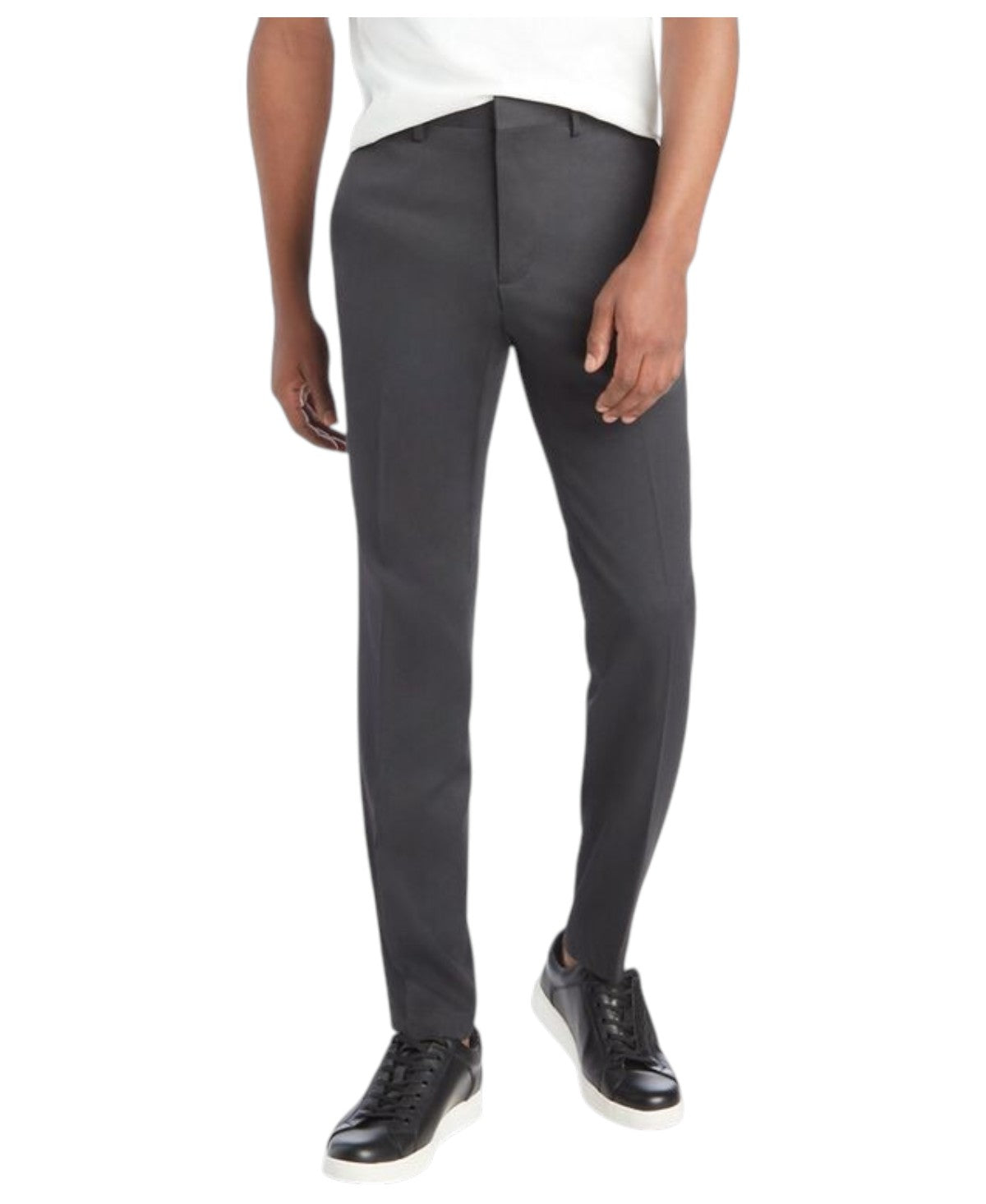Kenneth Cole Mens Slim fit Dress Pants 36 / 30 Black Solid Stretch