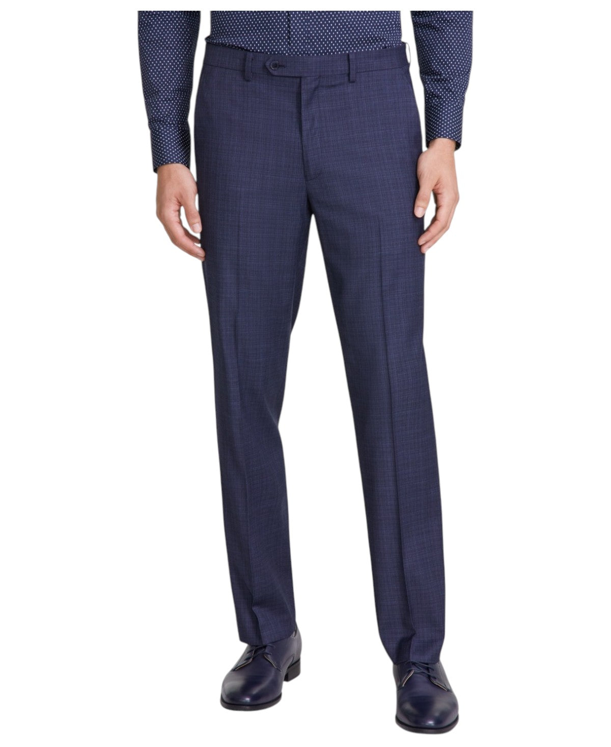Tallia Mens Classic fit Dress Pants 34 / 30 Navy Blue Solid Stretch