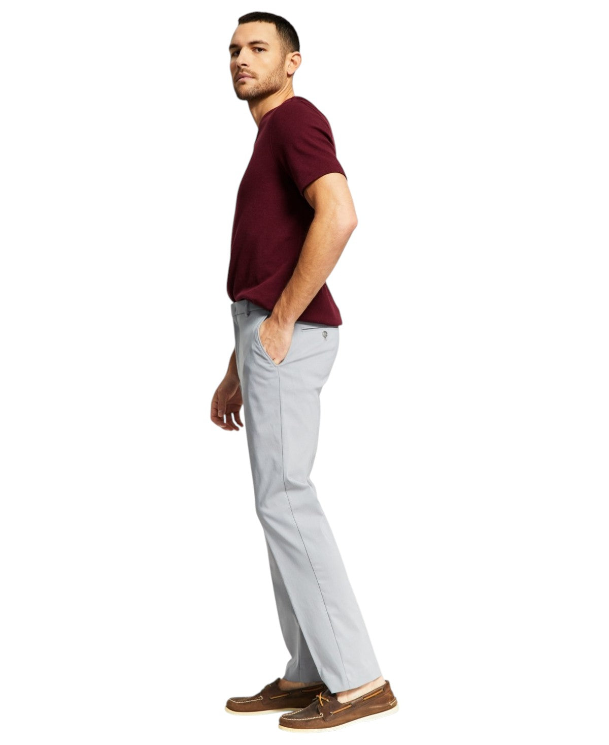 Tommy Hilfiger Mens Modern fit Dress Pants 29 / 30 Light Grey Solid Stretch