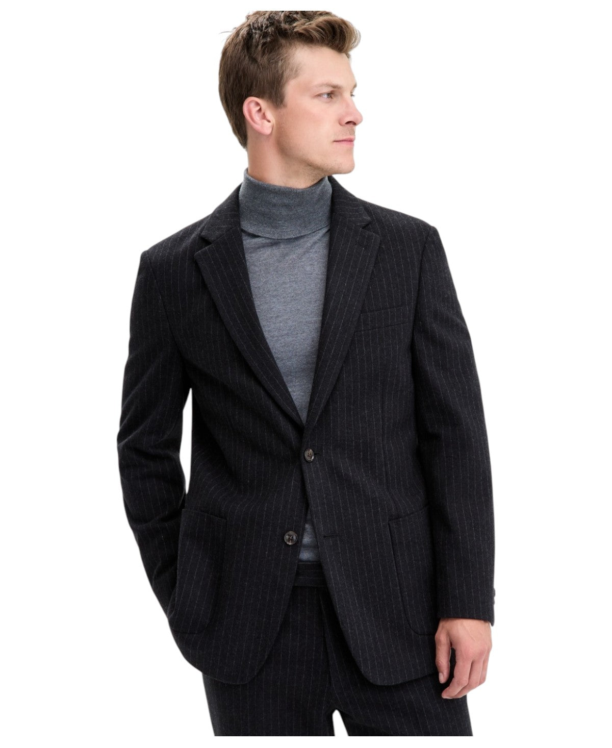 Tommy Hilfiger Mens Modern fit Suit Jacket Blazer 42 S Dark Grey Striped Stretch