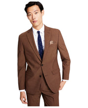 Bar Iii Mens Slim fit Suit Jacket Blazer 40 S Brown Solid Stretch Wool