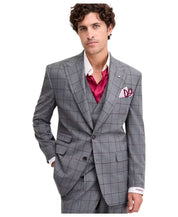 Tayion Mens Classic fit Sport Coat Blazer 44 R Mid Grey Plaid Stretch