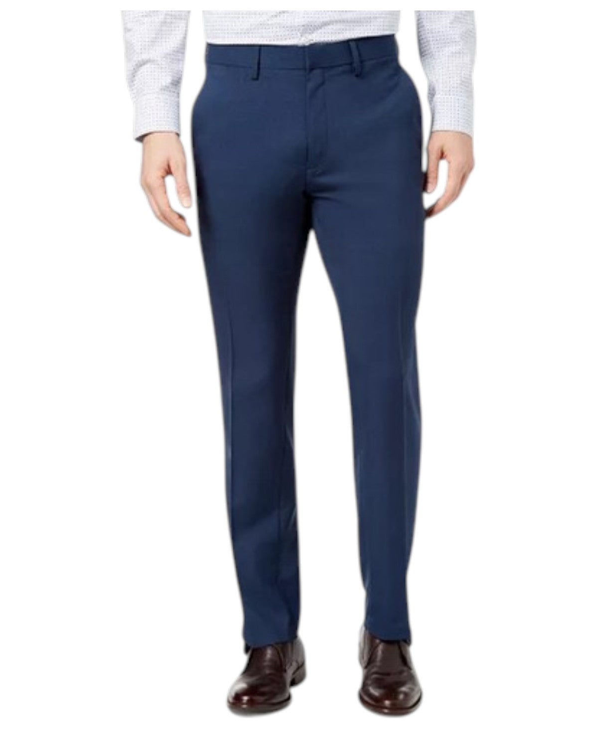 Kenneth Cole Mens Slim fit Dress Pants 36 / 32 Blue Check Stretch