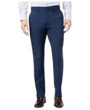 Kenneth Cole Mens Slim fit Dress Pants 36 / 32 Blue Check Stretch