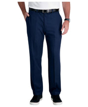 Haggar Mens Classic fit Dress Pants 42 / 36 Navy Blue Solid Stretch