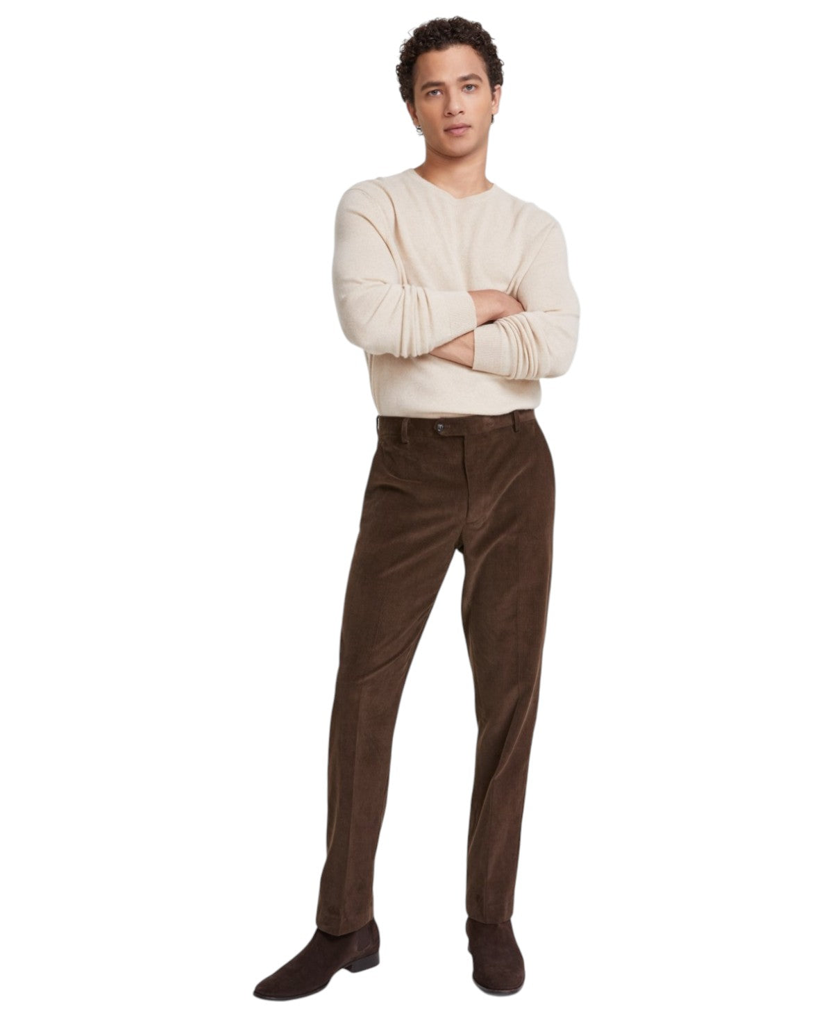 Tommy Hilfiger Mens Modern fit Dress Corduroy Pants 34 / 30 Brown Solid