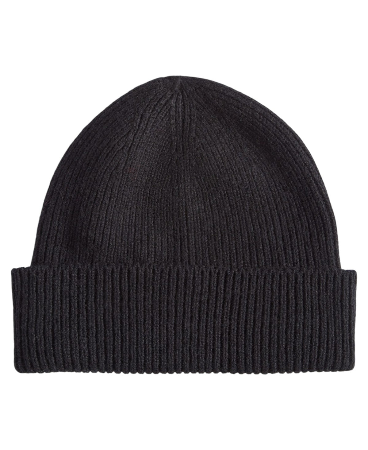 Club Room Mens Ribbed Knit Merino Wool Beanie Black
