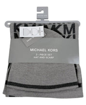 Michael Kors Mens 2 Piece Hat Scarf Set Grey Black