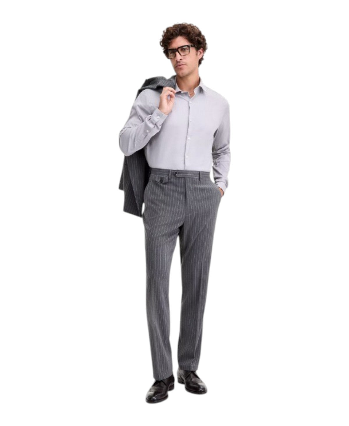 Tayion Mens Classic fit Dress Pants 38 / 30 Grey Striped