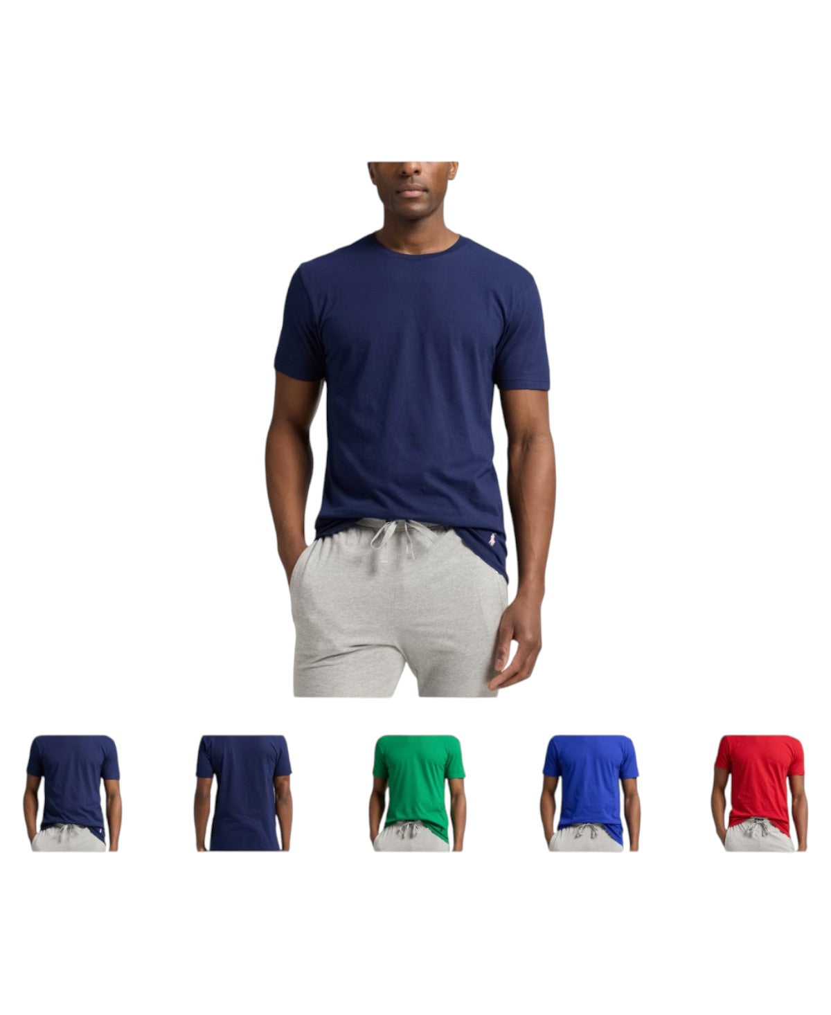 Polo Ralph Lauren Mens 5 Pack Crewneck Undershirts T Shirt Blue Green Red