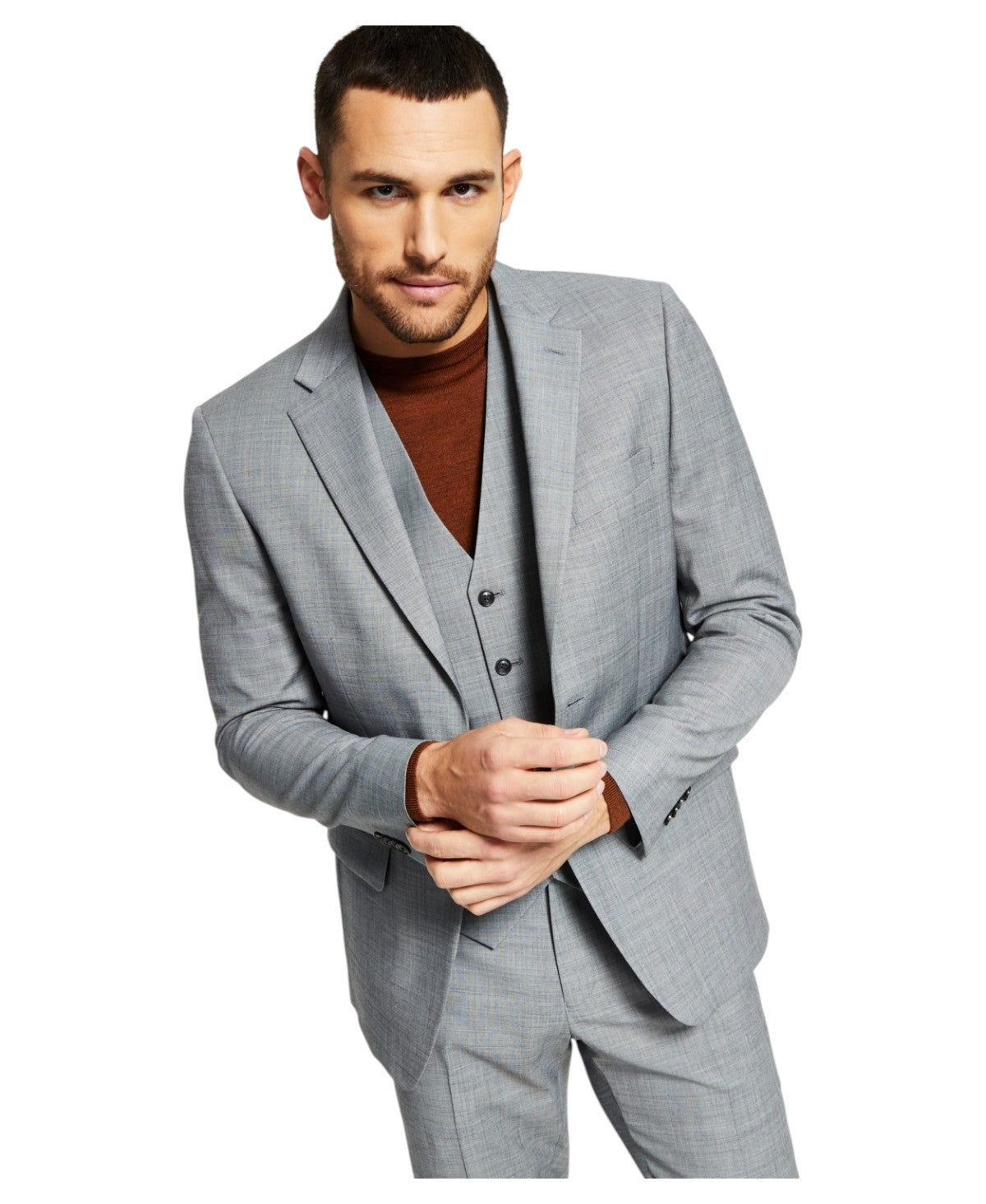 Tommy Hilfiger Mens Modern fit Suit Jacket Blazer 42 S Light Grey