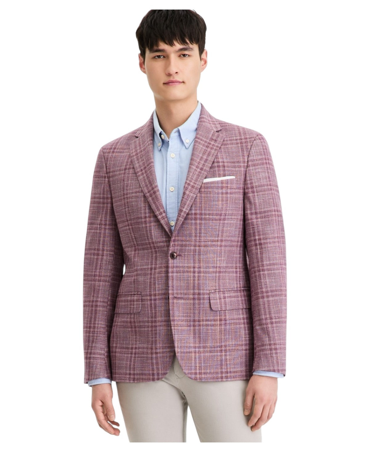 Tommy Hilfiger Mens Modern fit Sport Coat Blazer 38 S Purple Windowpane