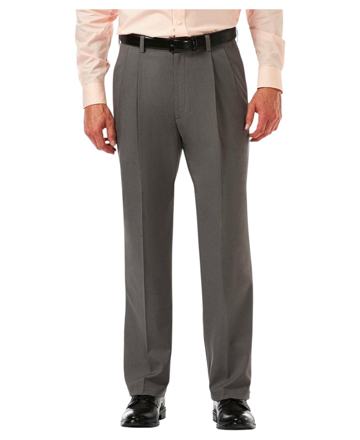 Haggar Mens Classic fit Dress Pants 34 / 30 Charcoal Grey Solid