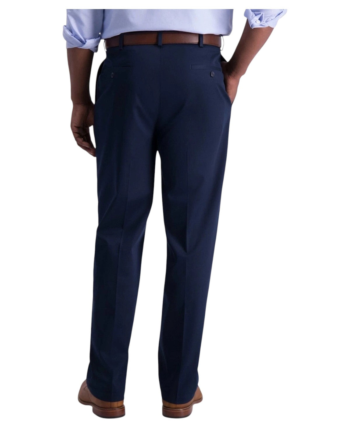 Haggar Mens Classic fit Dress Pants 38 / 34 Navy Blue Solid