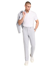 Alfani Mens Slim fit Dress Pants 30 / 30 Light Grey Plaid
