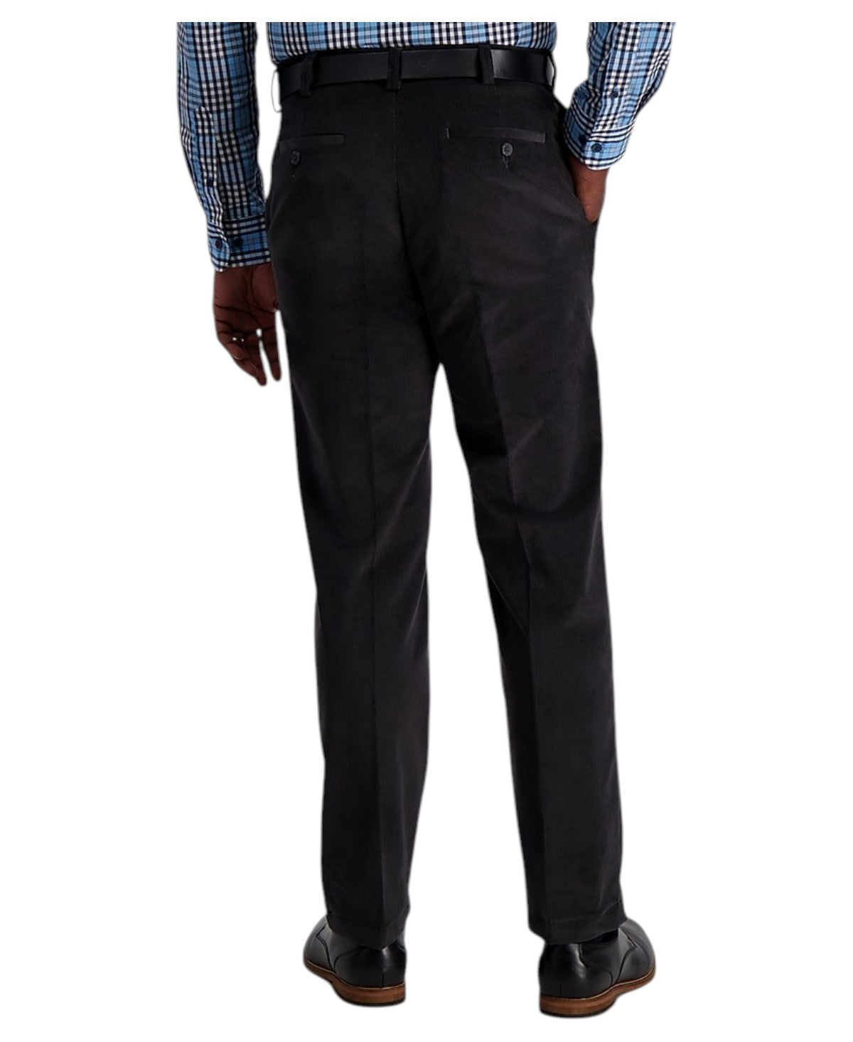 Haggar Mens Classic fit Dress Corduroy Pants 38 / 30 Dark Grey Solid