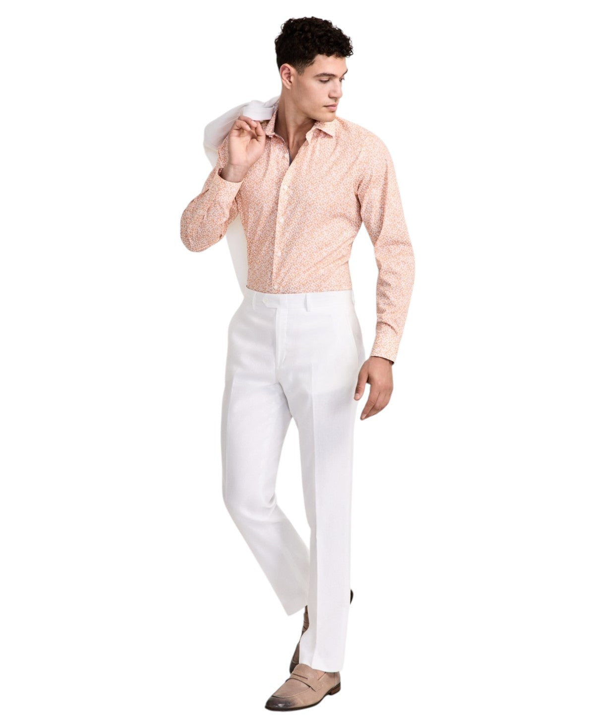 Bar Iii Mens Slim fit Linen Dress Pants 28 / 29 White Solid