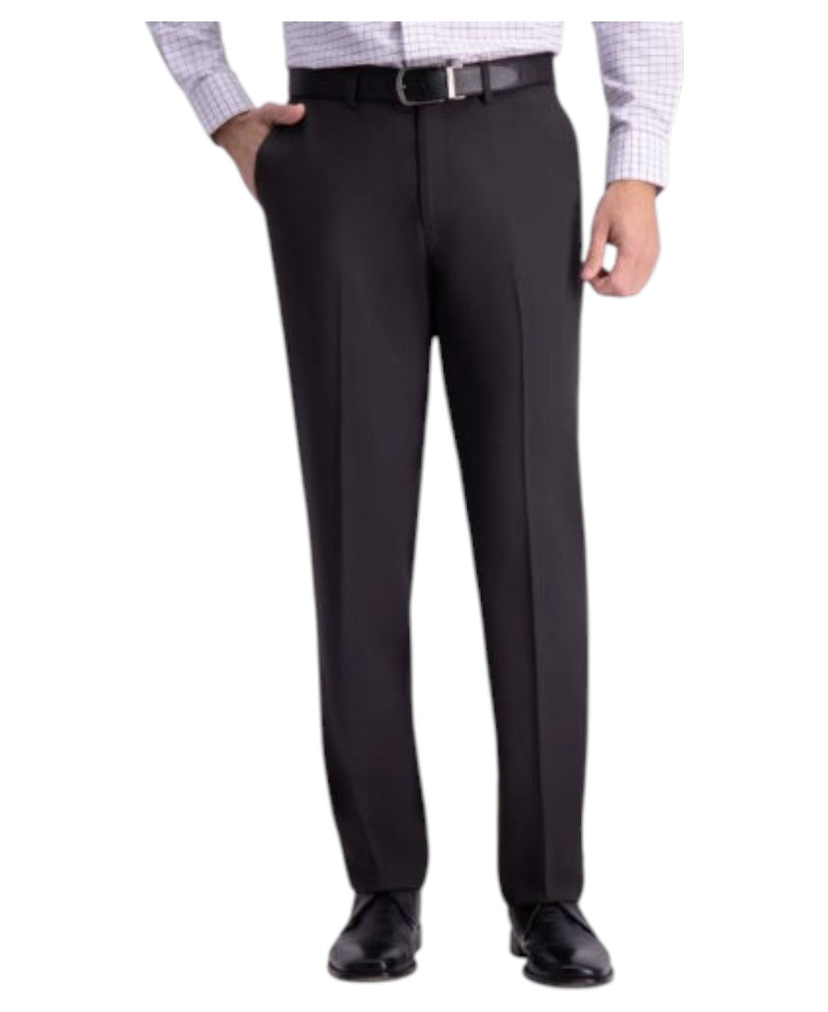 Haggar Mens Straight fit Dress Pants 36 / 34 Black Solid