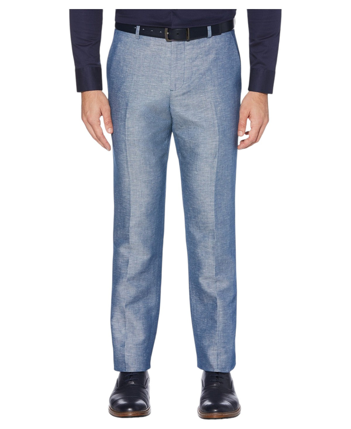 Perry Ellis Portfolio Mens Modern fit Dress Pants 38 / 30 Light Blue Solid Linen