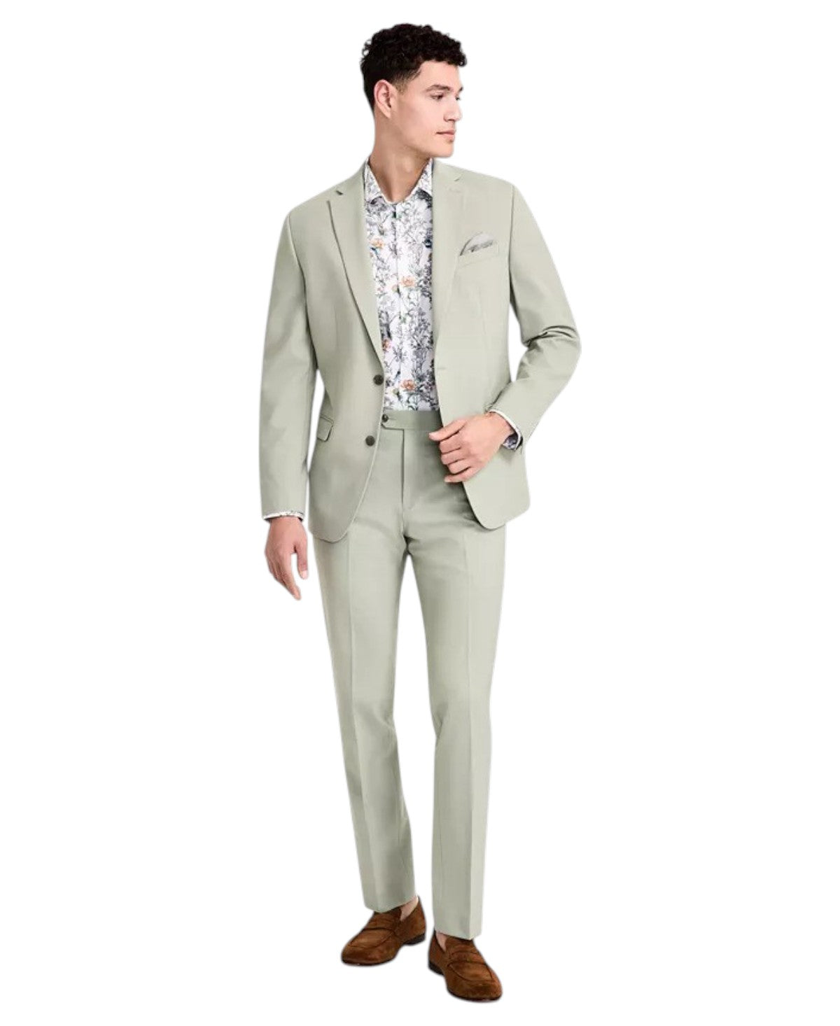 Bar Iii Mens Slim fit Suit Jacket Blazer 40 S Sage Green Solid