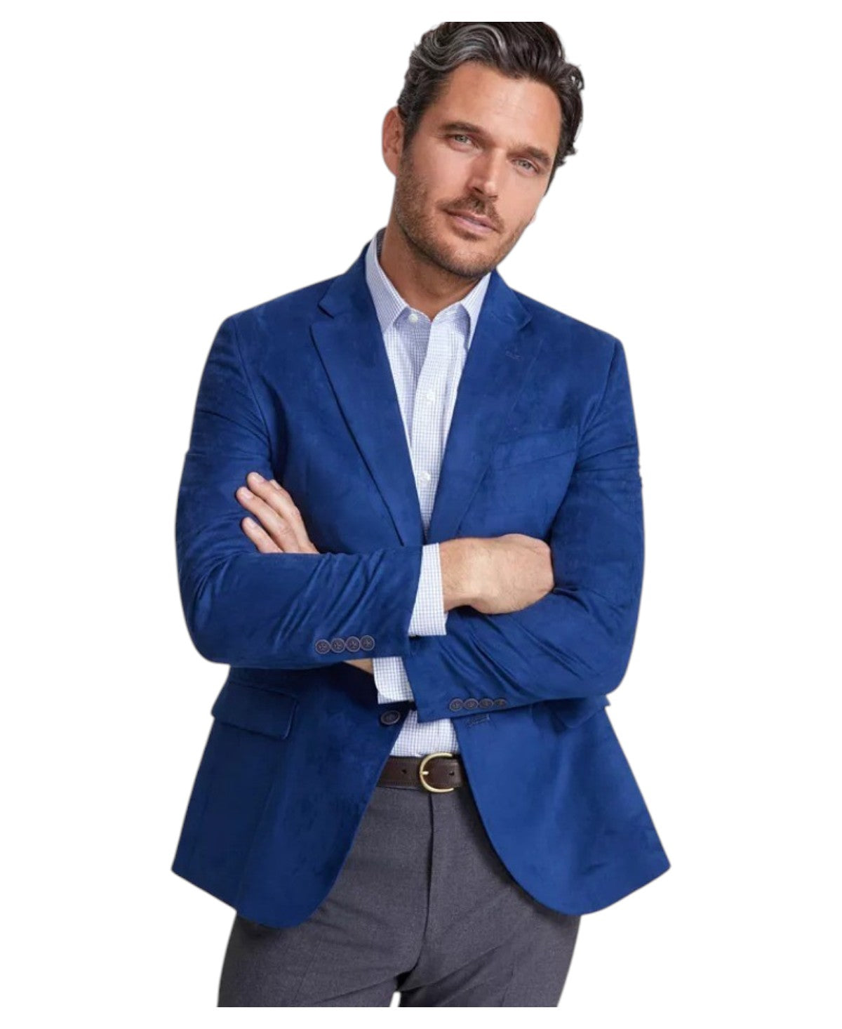 Nautica Mens Modern fit Faux Suede Sport Coat Blazer 38 R Navy Blue Solid