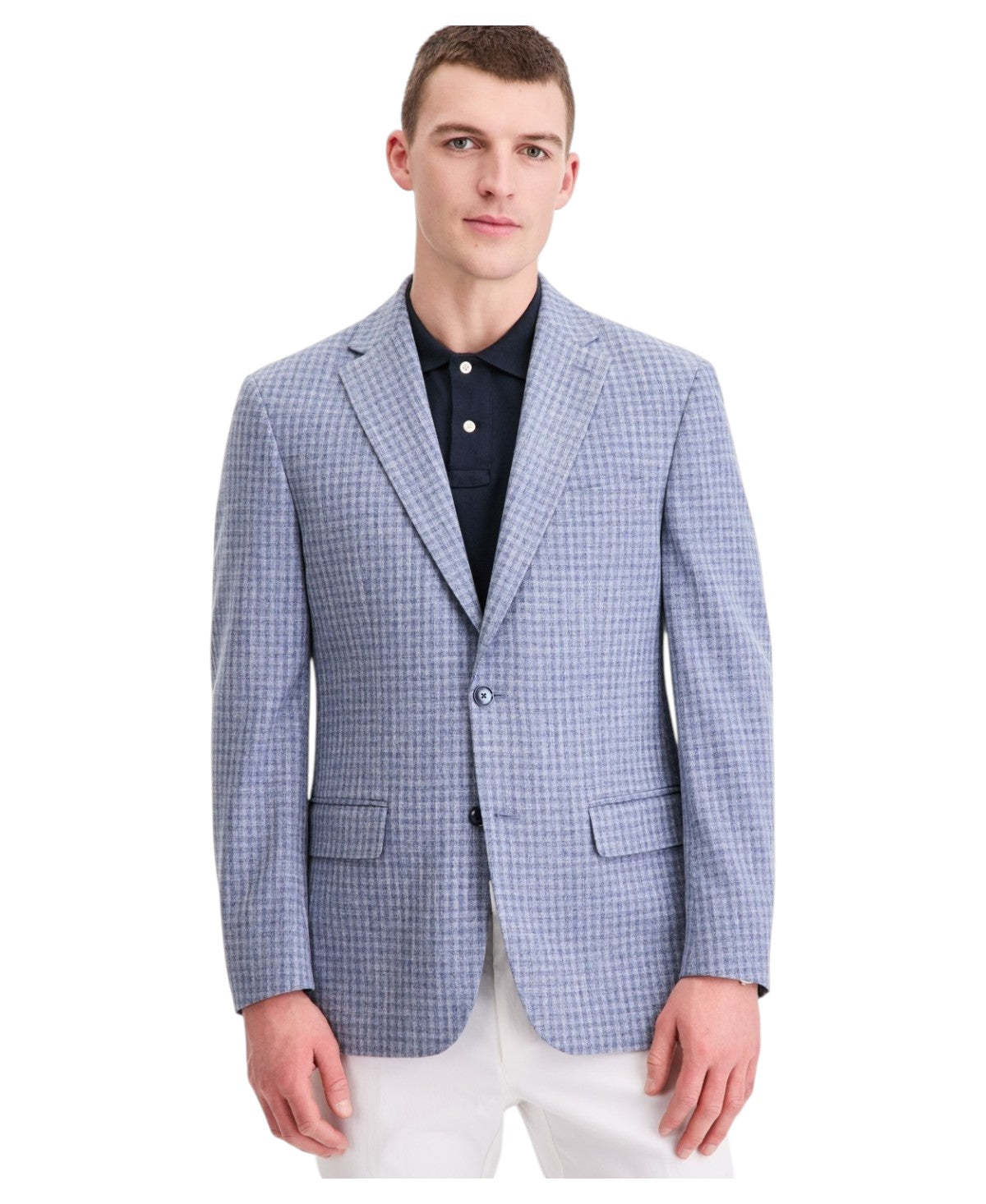 Tommy Hilfiger Mens Modern fit Suit Jacket Blazer 40 S Light Blue Check Stretch