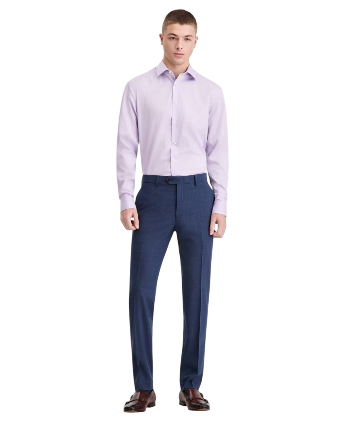 Bar III Mens Slim fit Wool Dress Pants 34 / 30 Blue Solid