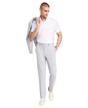 Alfani Mens Slim fit Dress Pants 36 / 32 Light Grey Plaid