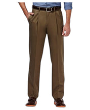 Haggar Mens Classic fit Dress Pants 38 / 29 Brown Solid